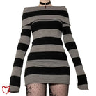 Embers Sweater Dress: Black/Grey & Red/Grey Clothing