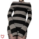 Embers Sweater Dress: Black/Grey & Red/Grey Clothing