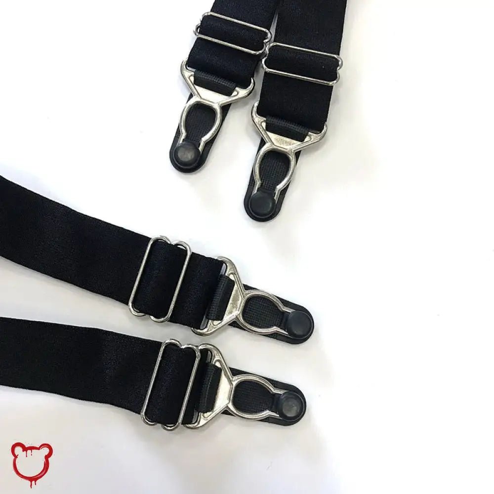 Entry' Latex Mesh Black Buckle PU Uniform Lingerie - The Cursed Closet