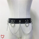 The Cursed Closet 'Envy' Faux leather star harness and O ring belt. 2 Piece set at $19.99 USD