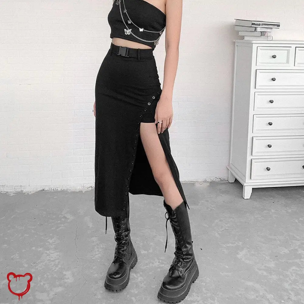 Evil Kin Harajuku Slit Skirt Black / S