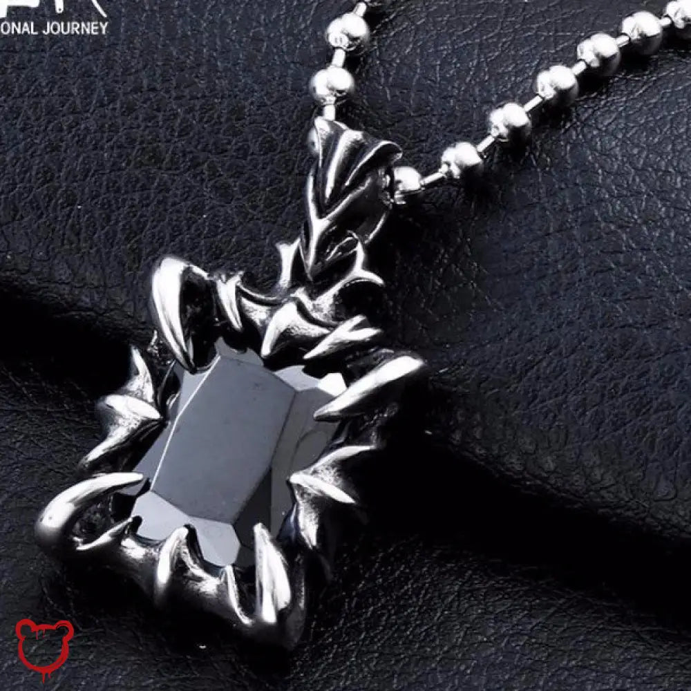 Explosive Gothic Claw Pendant Green Stone Jewellery