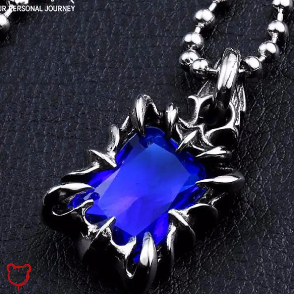 Explosive Gothic Claw Pendant Red Stone Jewellery