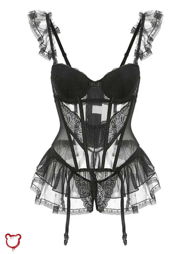 Fairy Mesh Mini Dress - Black. Clothing