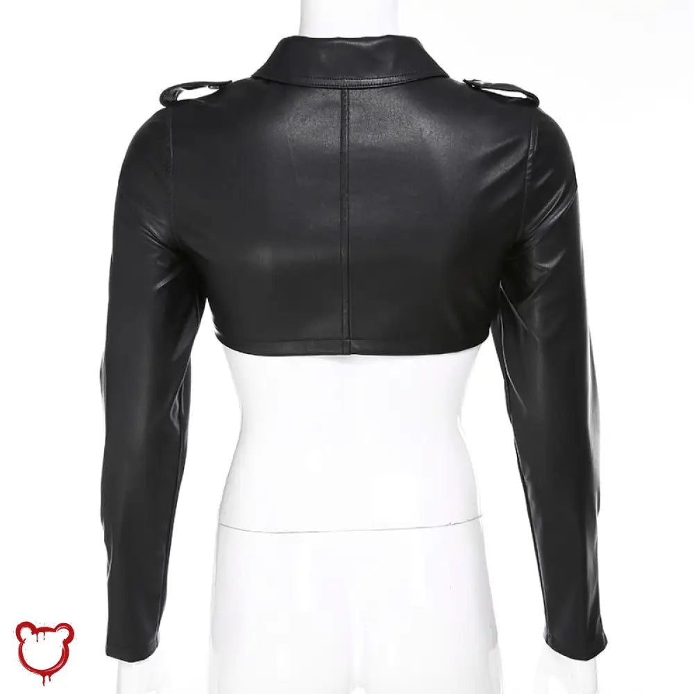 Faux Leather Crop Jacket - The Cursed Closet