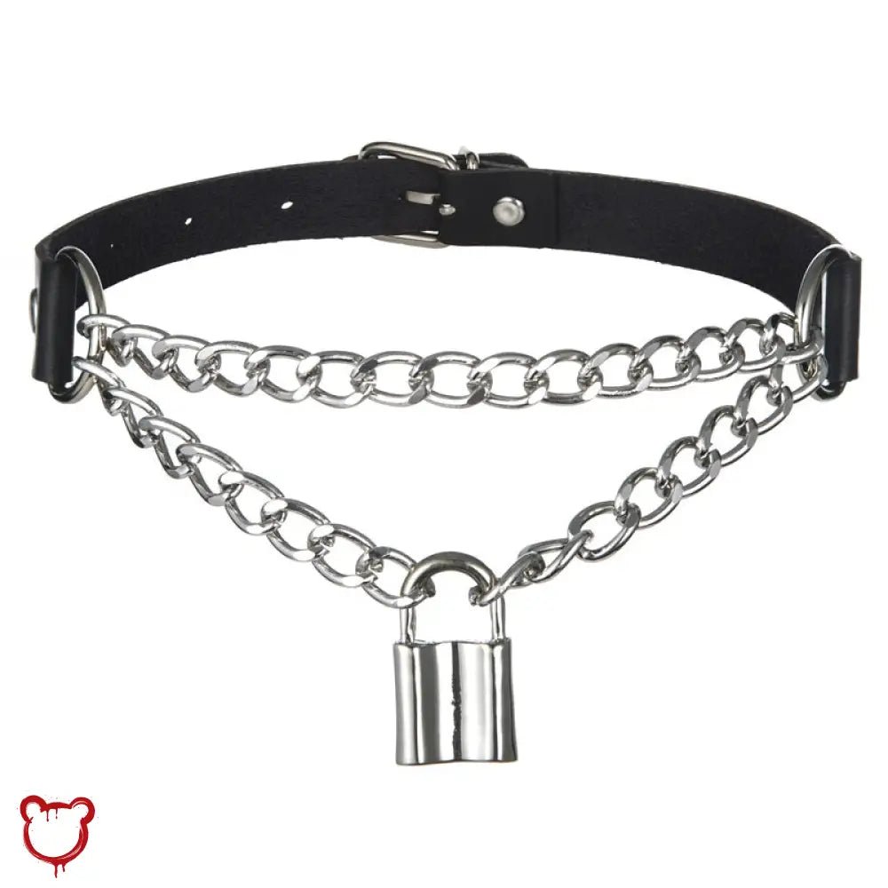 "Faux Leather Goth Choker" - The Cursed Closet