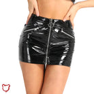 Frankensteins Wet Look Mini Skirt Black / S Clothing