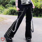 Frosty Lace-Up Goth Pants Black / L Clothing
