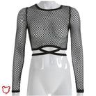 Funky Fishnet Crossover Top Clothing