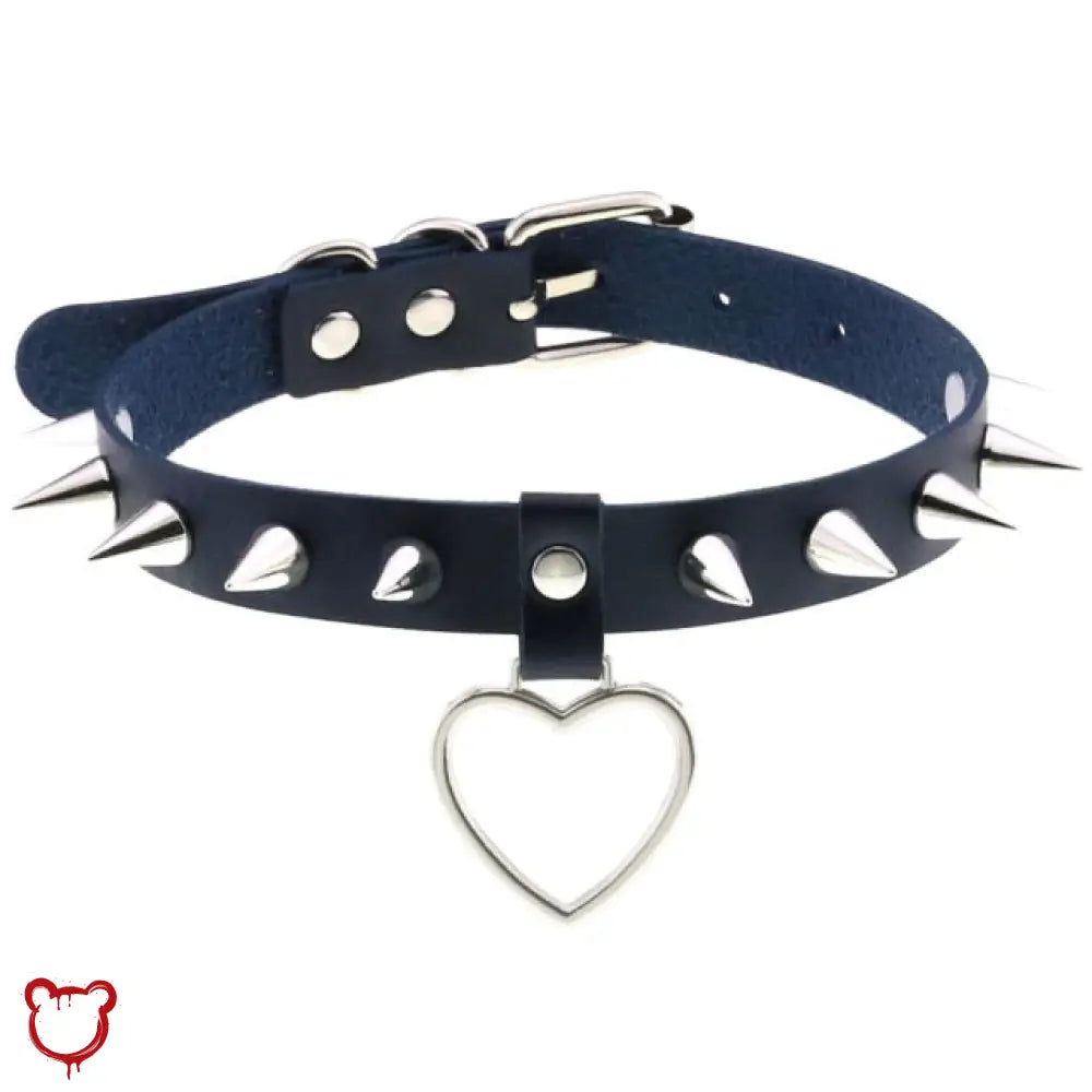 The Cursed Closet 'Enraged' Spike heart choker at $14.99 USD