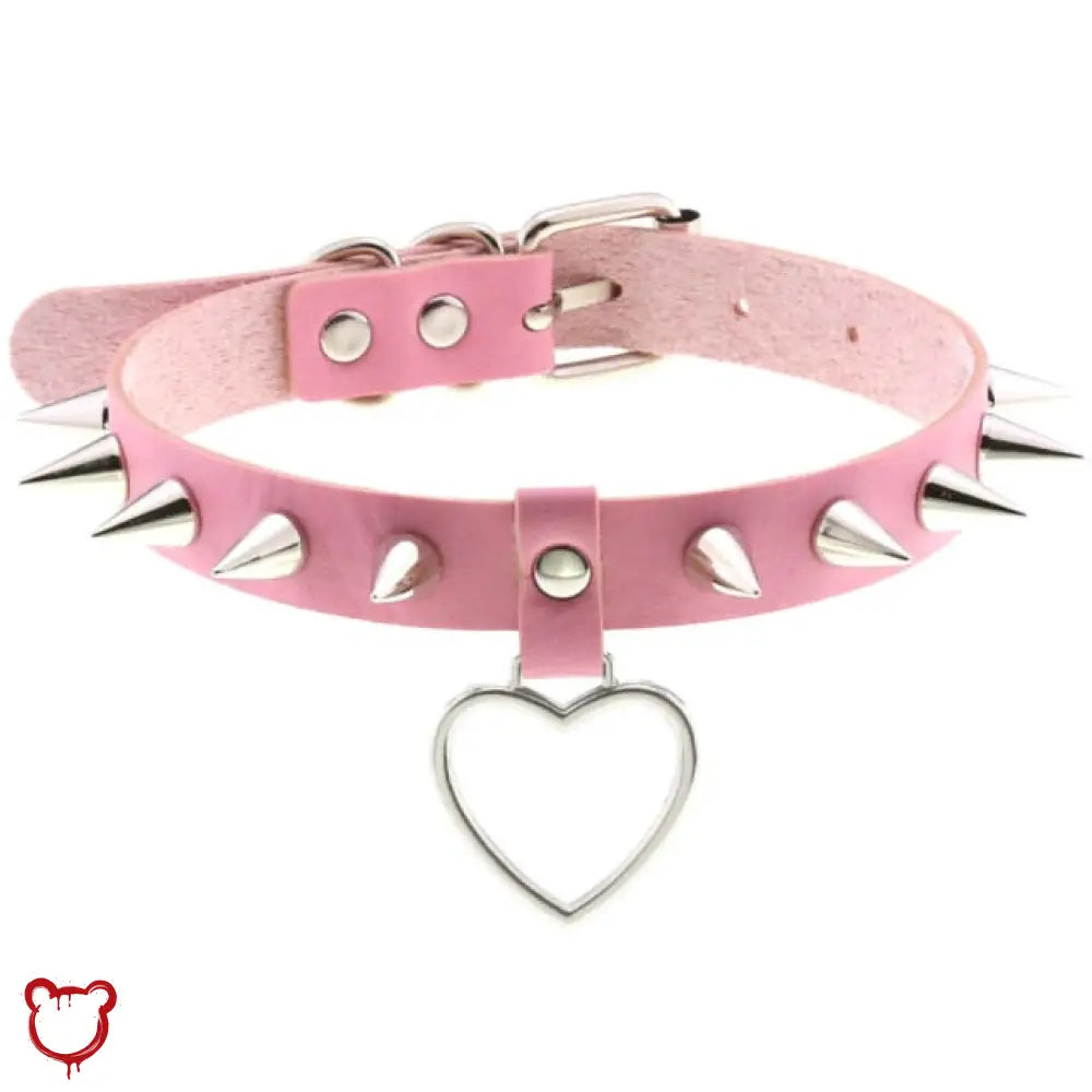 The Cursed Closet 'Enraged' Spike heart choker at $14.99 USD