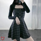 Stylish Grey Checkered Dress - The Cursed Closet