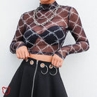 Goth Barbed Wire Style Top Black / S Clothing