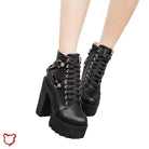 Goth Black Ankle Boots Footwear