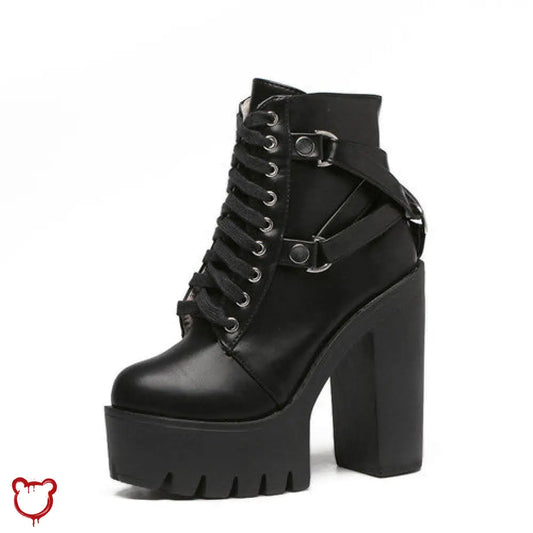 The Cursed Closet 'Stardust' Goth Black Ankle Boots at $59.99 USD
