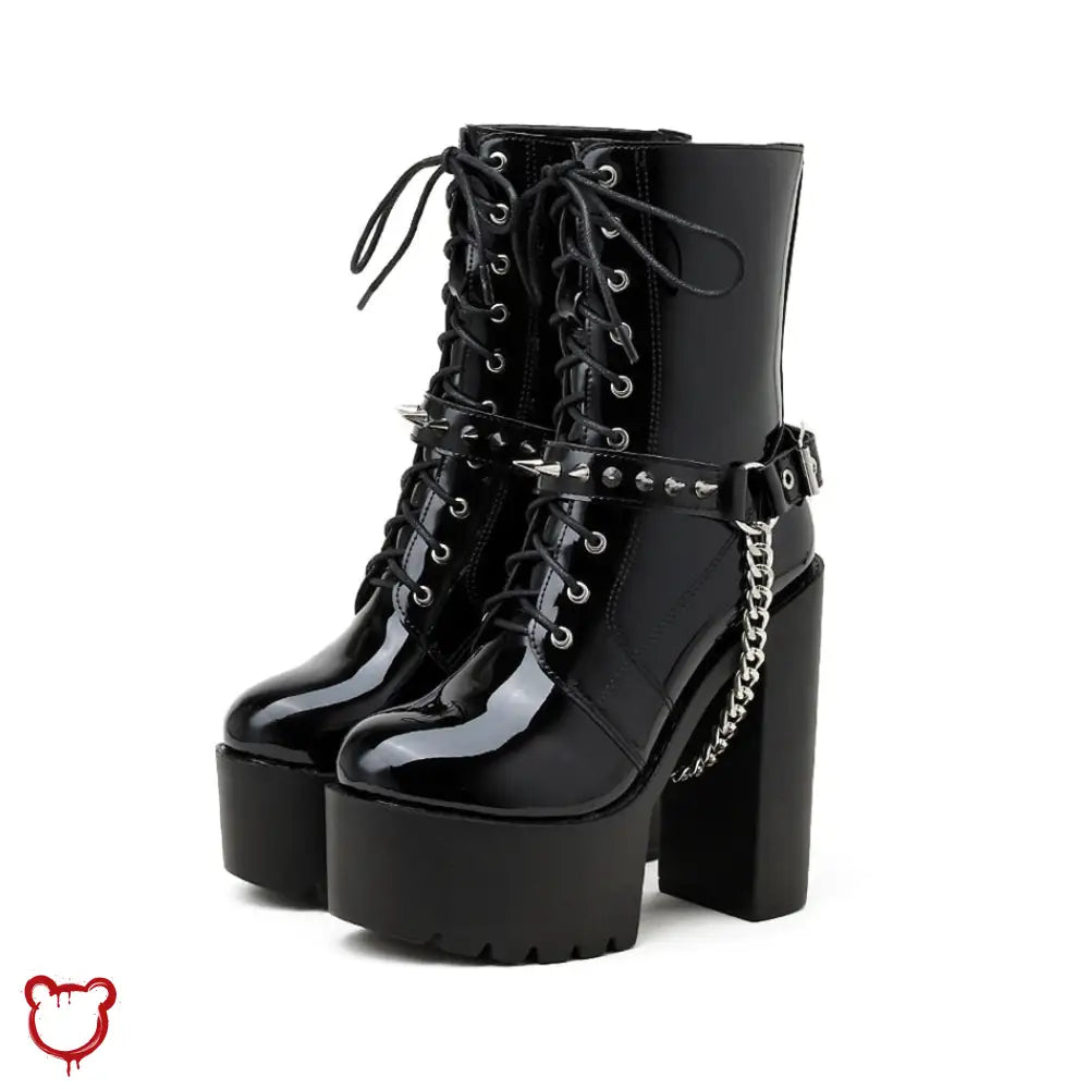 Goth Boots Spiked Chains - Demon Killer Clothing