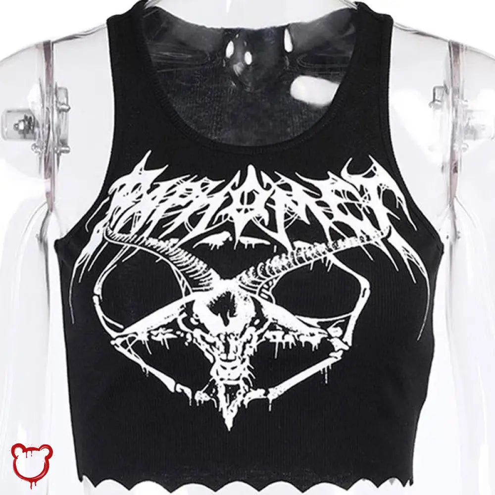 Goth Chic Y2K Crop Top - The Cursed Closet