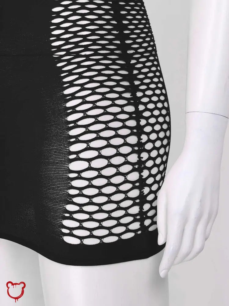 Goth Fishnet Bodycon Dress Clothing