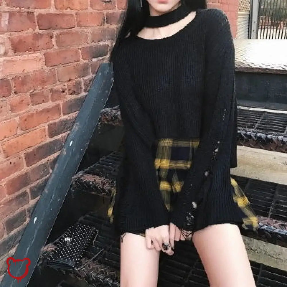 Goth Plaid Skirt Yellow / M Clothing