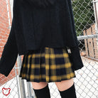 Goth Plaid Skirt Yellow / S Clothing
