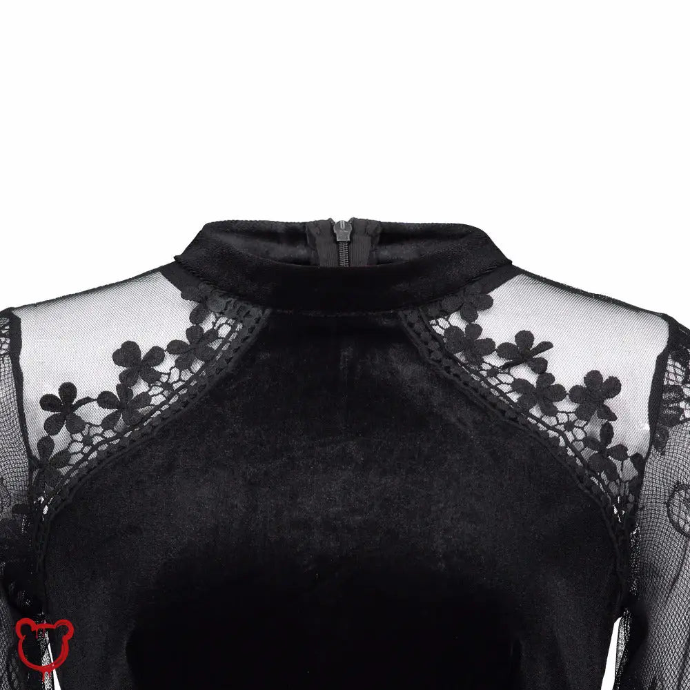 Goth Velvet Lace Dress Black / L Clothing