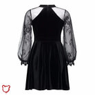 Goth Velvet Lace Dress Black / Xl Clothing