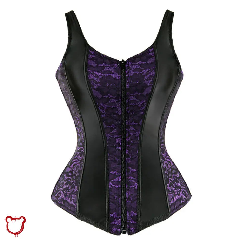 Gothic Black Lace Corset Purple / S Clothing