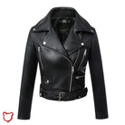 Gothic Black Leather Jacket Black / S Clothing