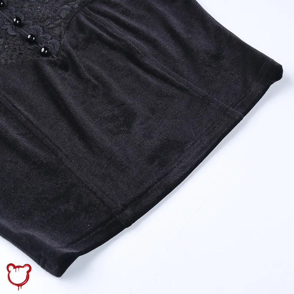 Gothic Crop Top - Elegant Black Clothing