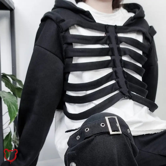 Gothic Cut Out Hoodie Clothing