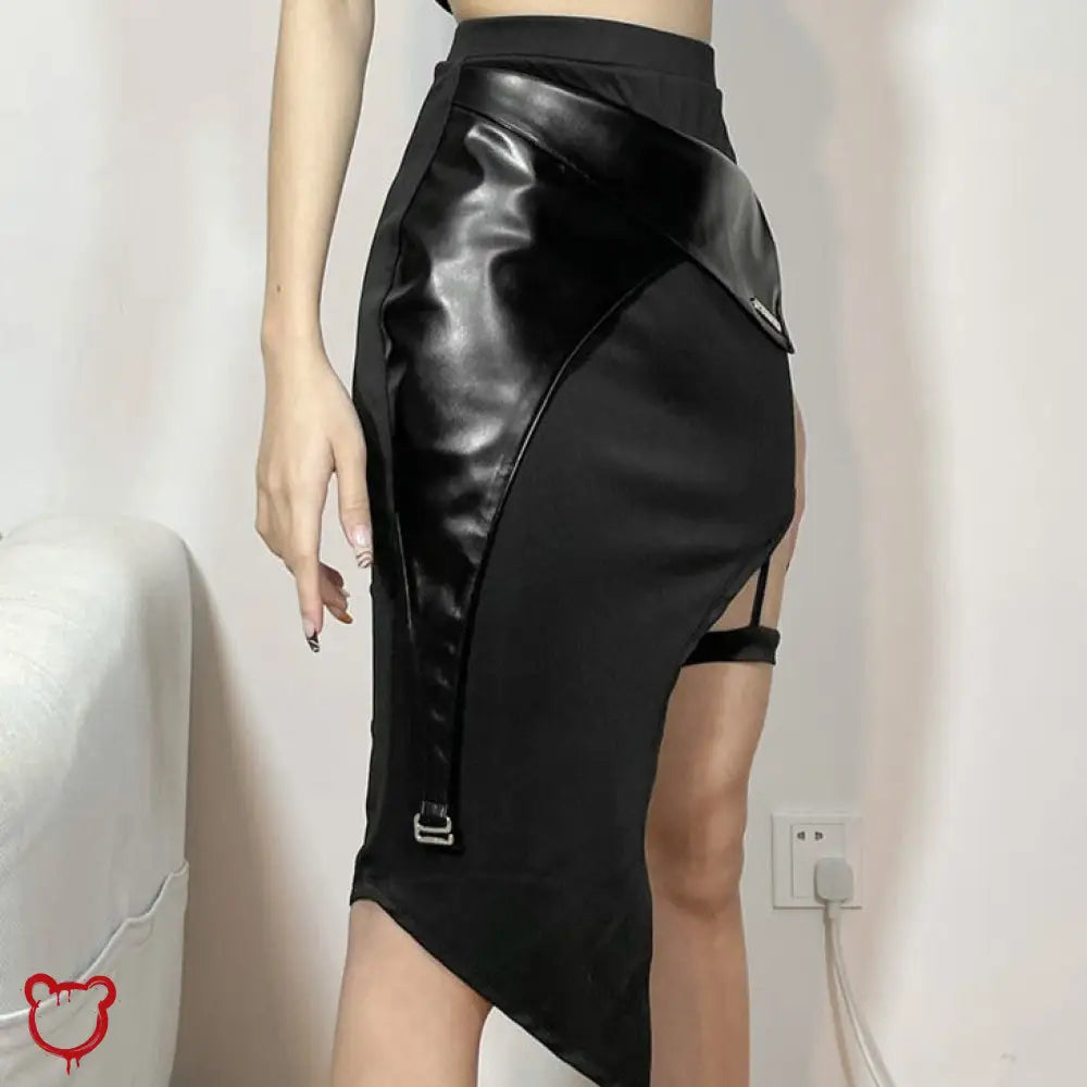 Gothic Faux Leather Skirt Clothing