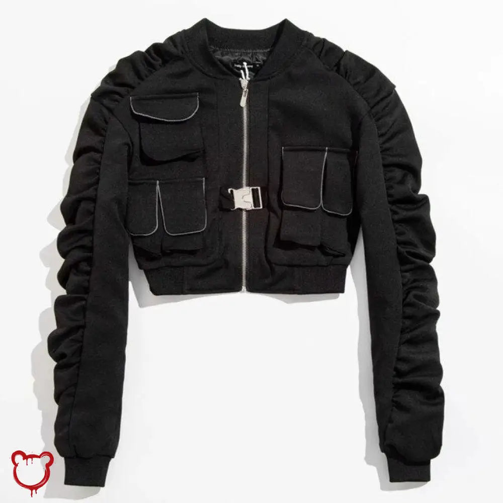 The Cursed Closet 'Holy Shadows' Black Cropped Jacket at $49.99 USD