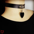 Gothic Heart Leather Choker