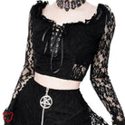 Gothic Lace Crop Top Black / S Clothing