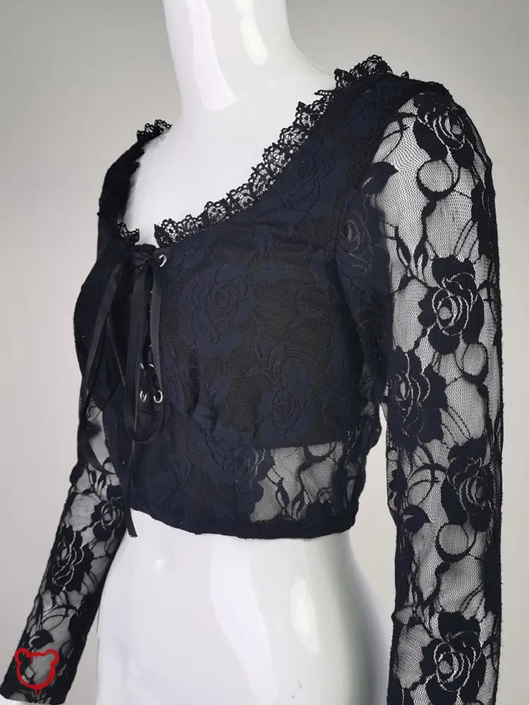 Gothic Lace Crop Top Clothing