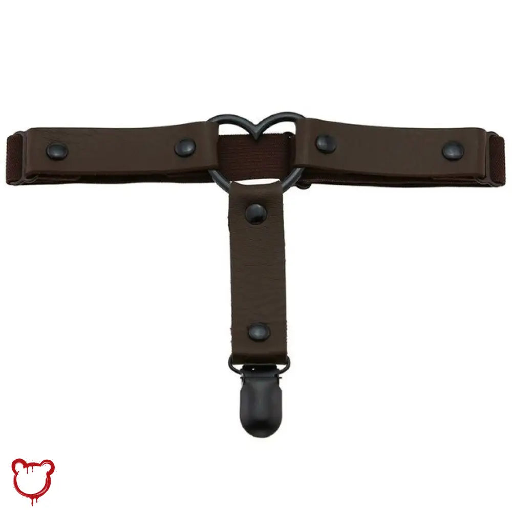The Cursed Closet 'Dark times' Black faux leather leg garter (15 colours) at $13.99 USD