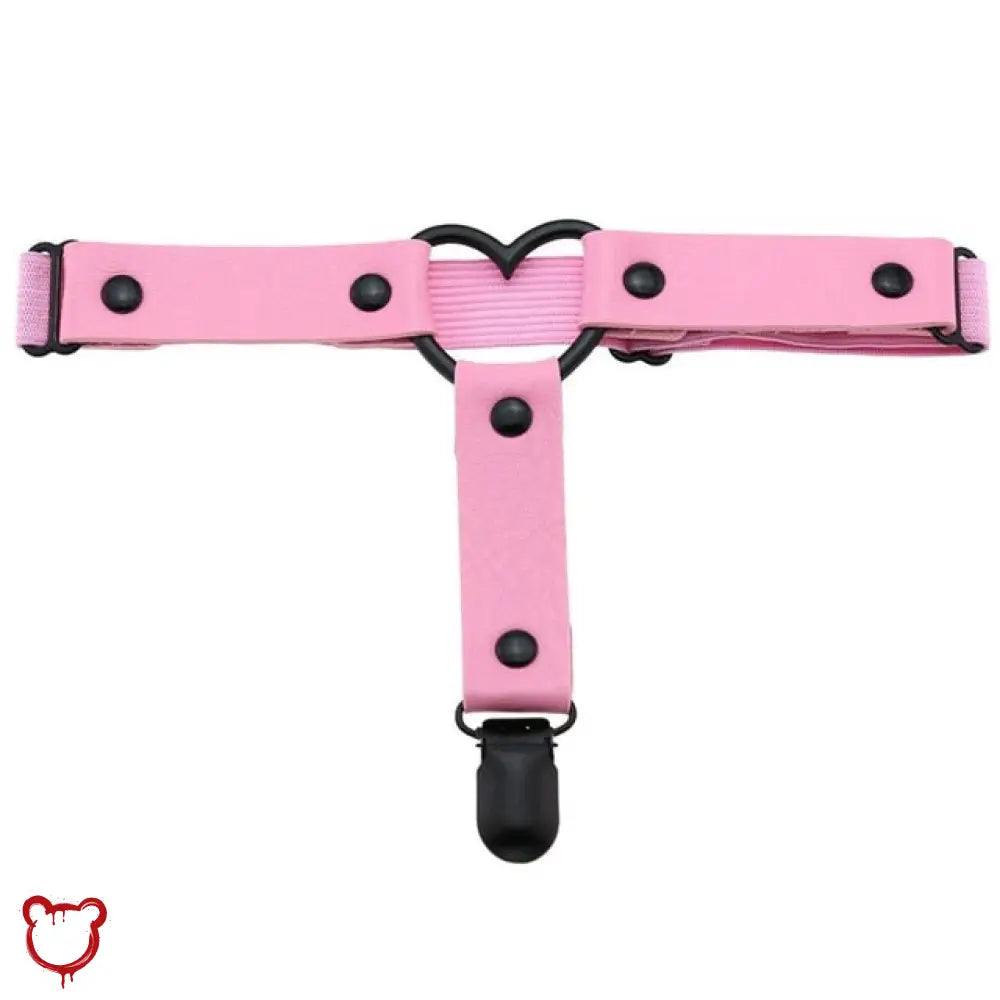 The Cursed Closet 'Dark times' Black faux leather leg garter (15 colours) at $13.99 USD