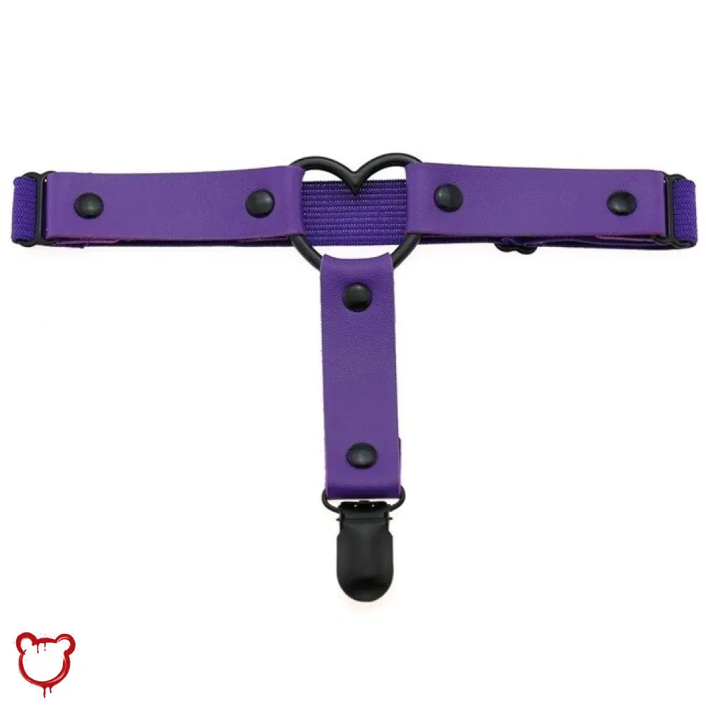 The Cursed Closet 'Dark times' Black faux leather leg garter (15 colours) at $13.99 USD