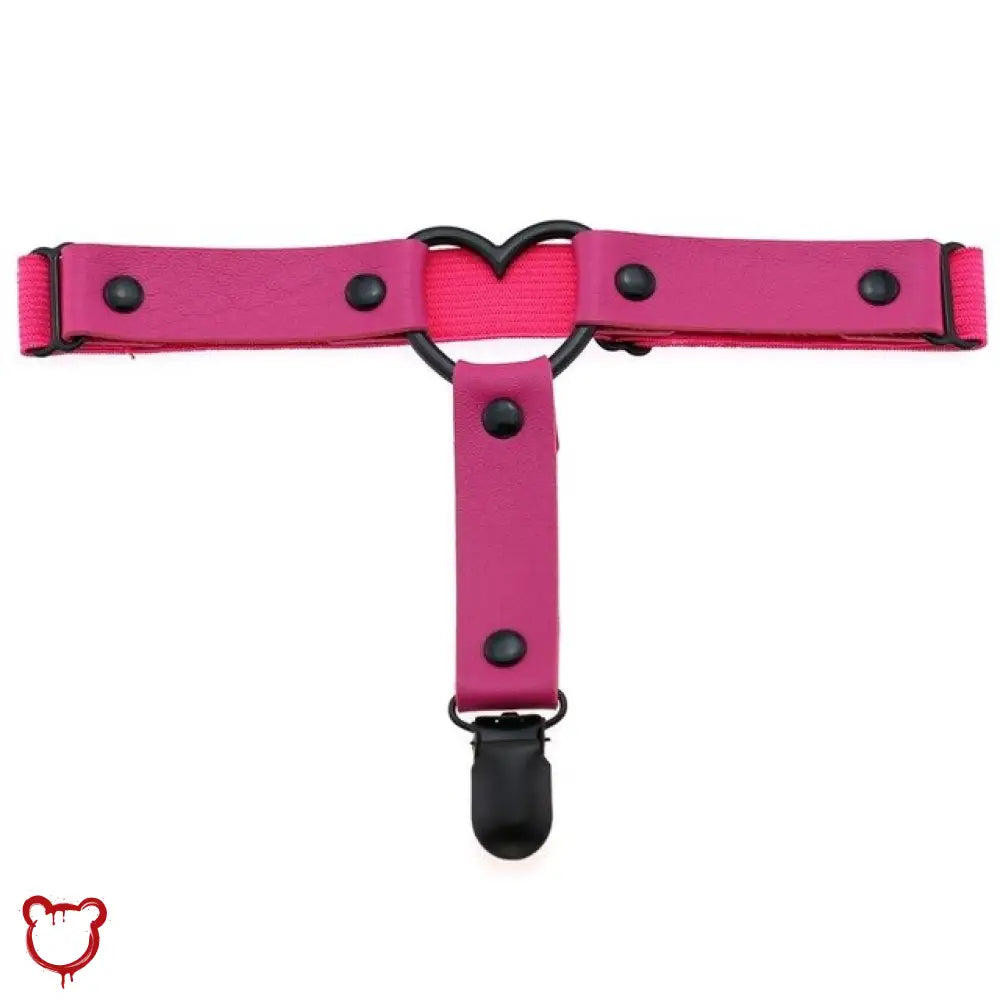The Cursed Closet 'Dark times' Black faux leather leg garter (15 colours) at $13.99 USD