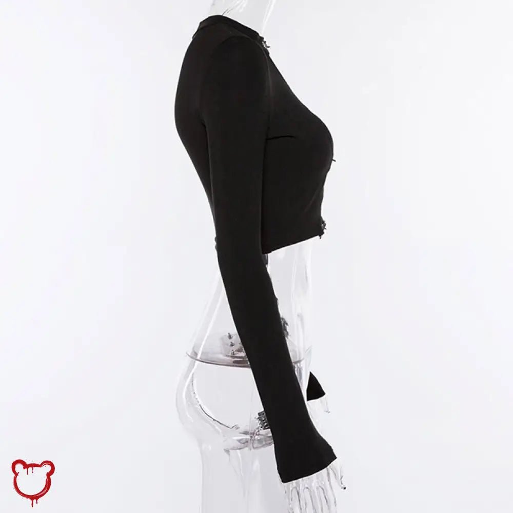 Gothic Long Sleeve Black Top' - The Cursed Closet