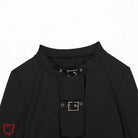 Gothic Long Sleeve Black Top Clothing