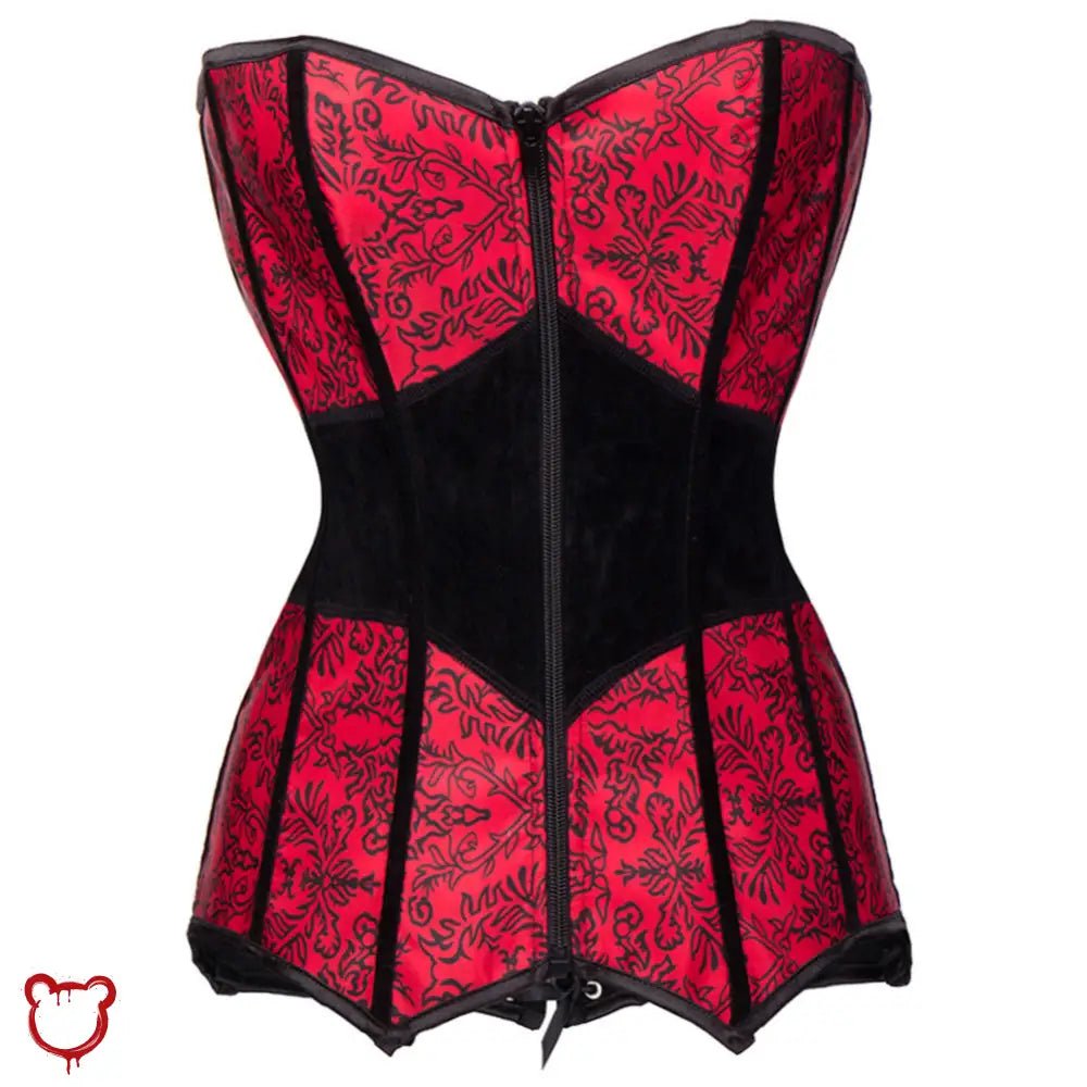 Gothic Mature Red Corset Top - The Cursed Closet