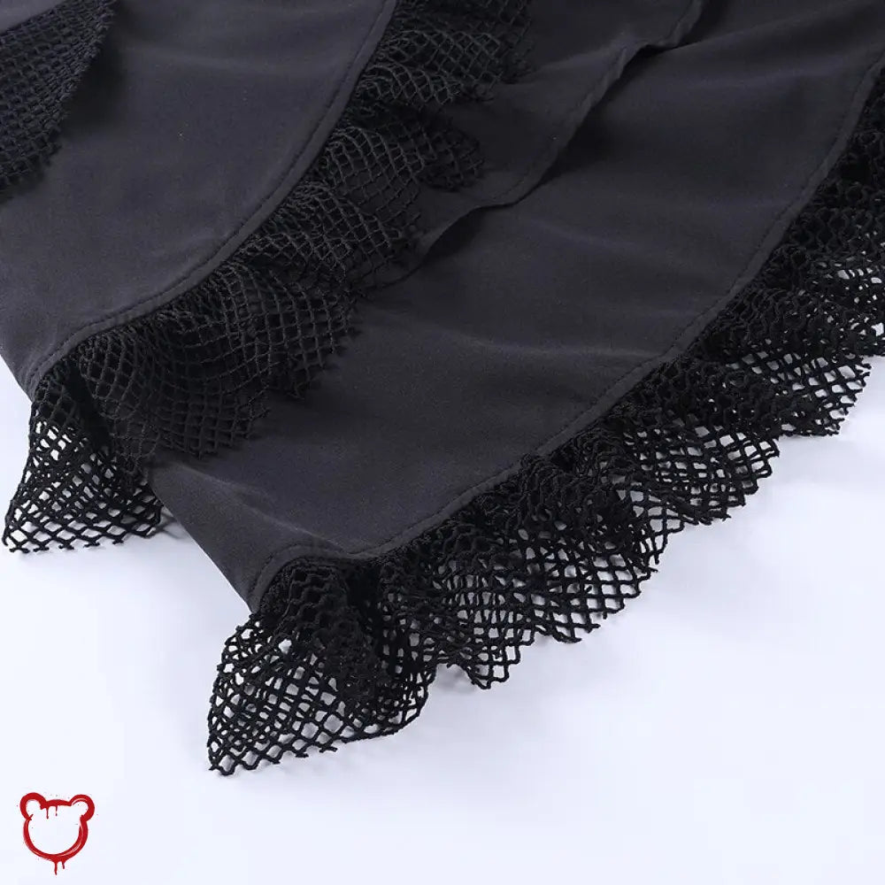 Gothic Mesh Ruffle Skirt - The Cursed Closet