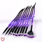 Gothic Purple Makeup Brush Set 10Pcs Accessories