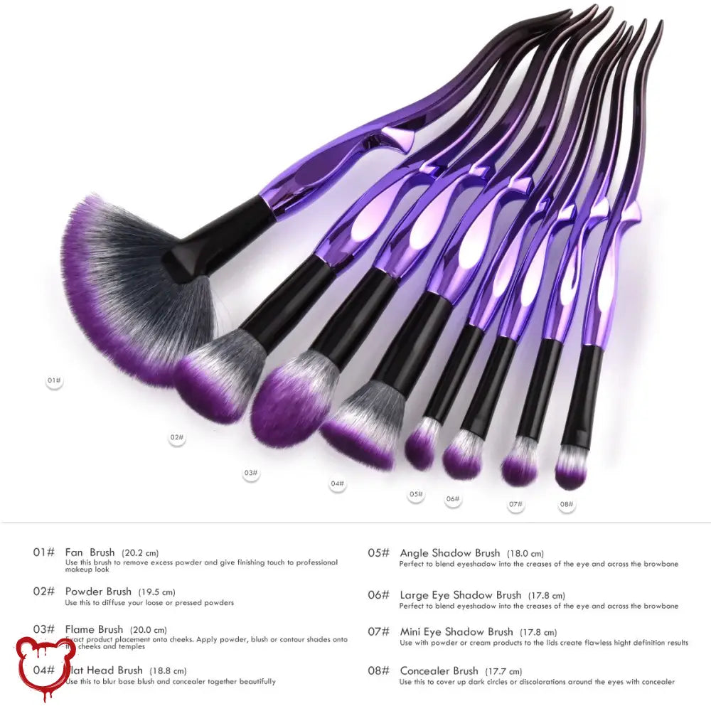 Gothic Purple Makeup Brush Set Accessories