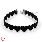 Gothic Velvet Heart Choker Black Jewellery