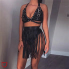The Cursed Closet 'Graceland' Black Faux Leather Two Piece Set at $44.99 USD