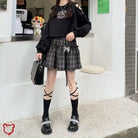 Grey Plaid Bow Skirt Clothing