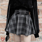 Grey Plaid Skirt - No Smoke Dark Gray / L Clothing