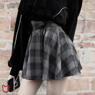 Grey Plaid Skirt - No Smoke Dark Gray / M Clothing